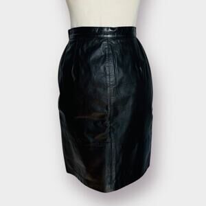 Vintage 90s West Bay Black Leather‎ Skirt